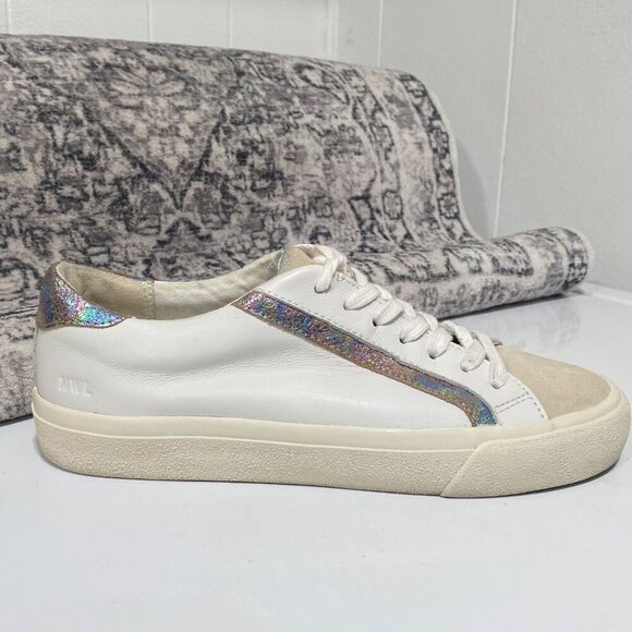 Madewell SIDEWALK Leather and Suede Low Top Sneakers in White Size 7.5 - Picture 2 of 7